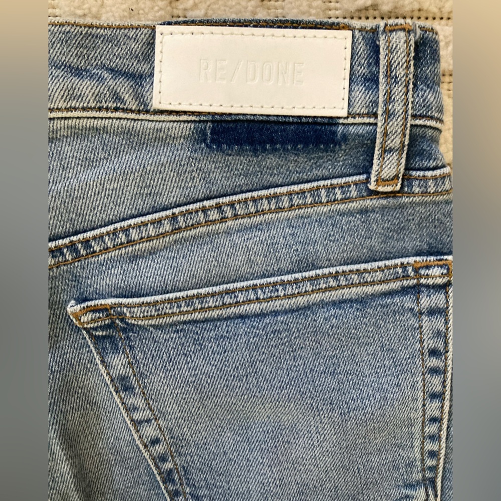 Re/Done Light Blue Distressed High Rise Jeans - Picture 5 of 7